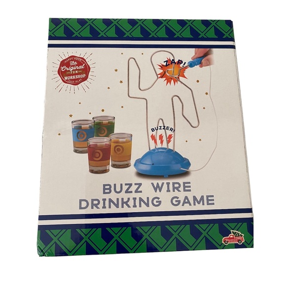 NWT Buzz Wire Drinking Game Holiday Fun Bar Shot Glasses College - Picture 1 of 4